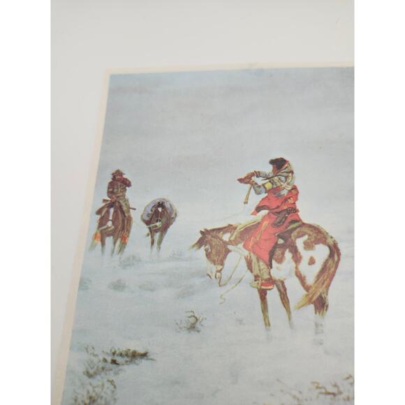 Print Lost in a Storm We Are Friends by C.M. Russell Native American Art 10x8 - Picture 9 of 9